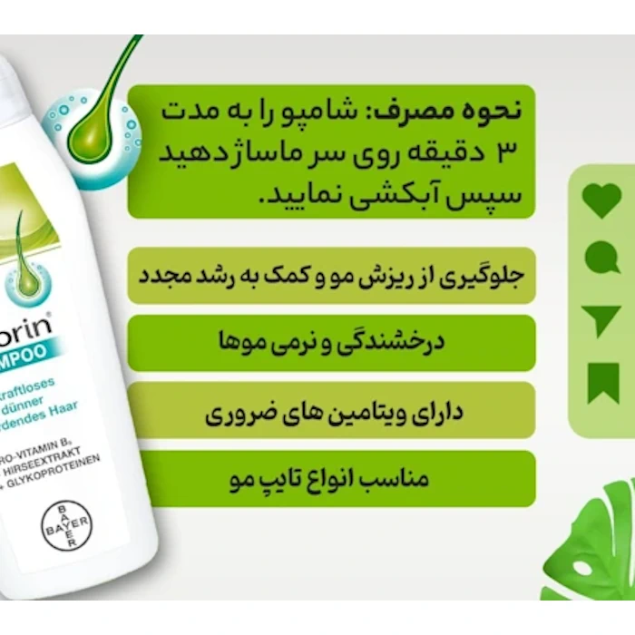 شامپو ضد ریزش قوی پریورین بایر 200 میلی لیتر