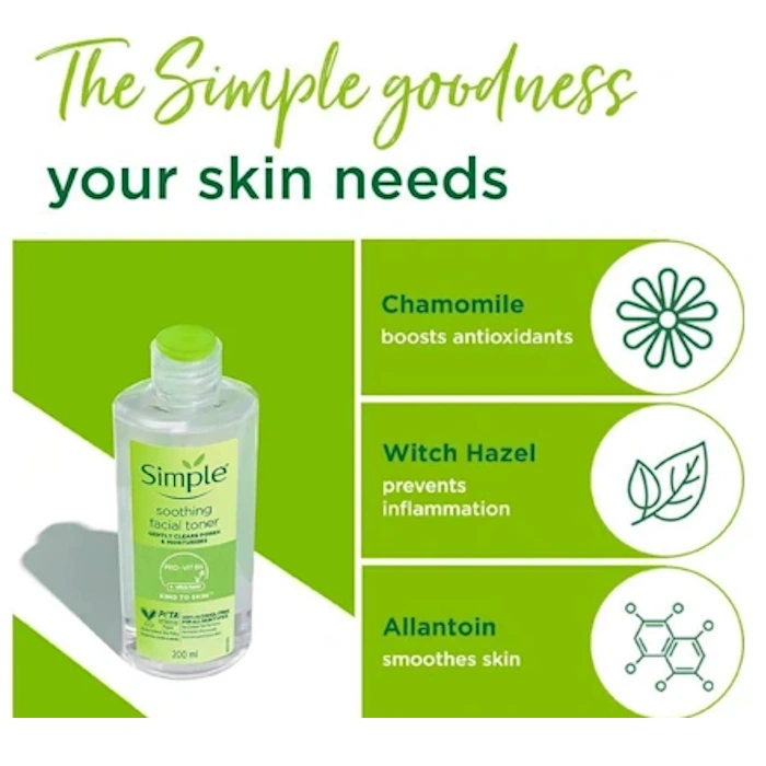 تونر تسکین دهنده پوست مدل کایند تو اسکین سوتینگ سیمپل