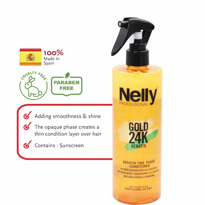 اسپری دو فاز گلد 24K نلی ۴۰۰ میلی لیتر